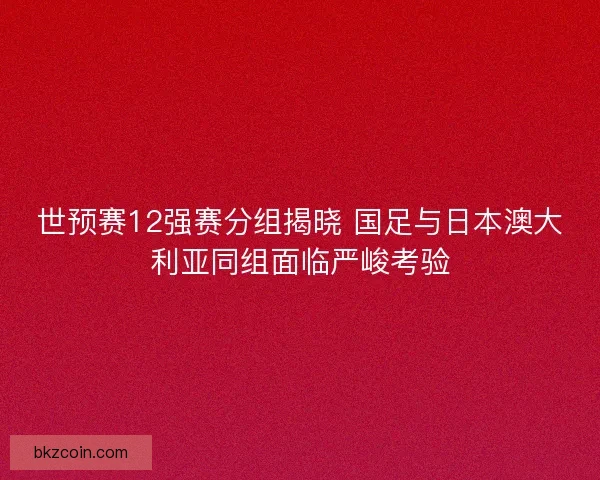世预赛12强赛分组揭晓 国足与日本澳大利亚同组面临严峻考验