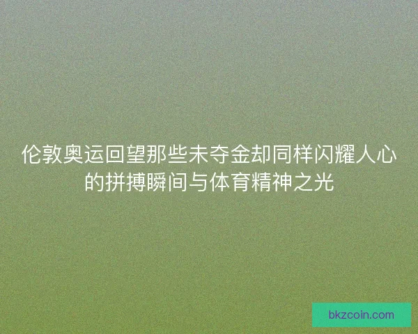伦敦奥运回望那些未夺金却同样闪耀人心的拼搏瞬间与体育精神之光